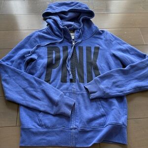 PINK Victoria's Secret Blue Zip-Up Hoodie